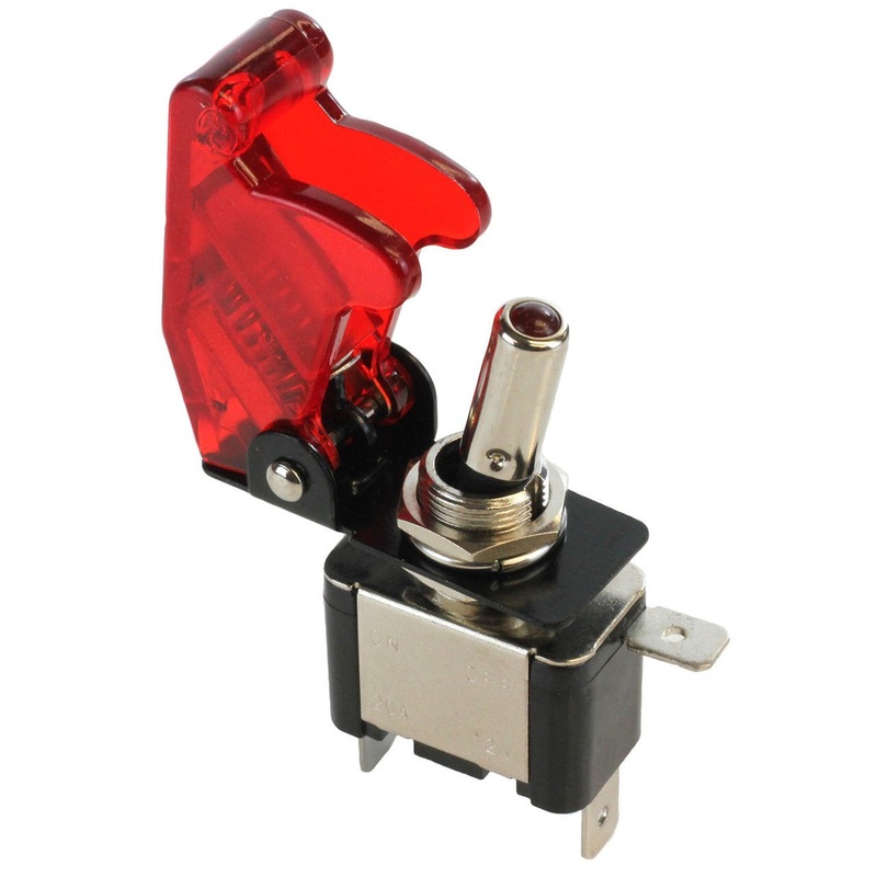 Exoracing 12V Illuminated Rocket Switch Transparent Red