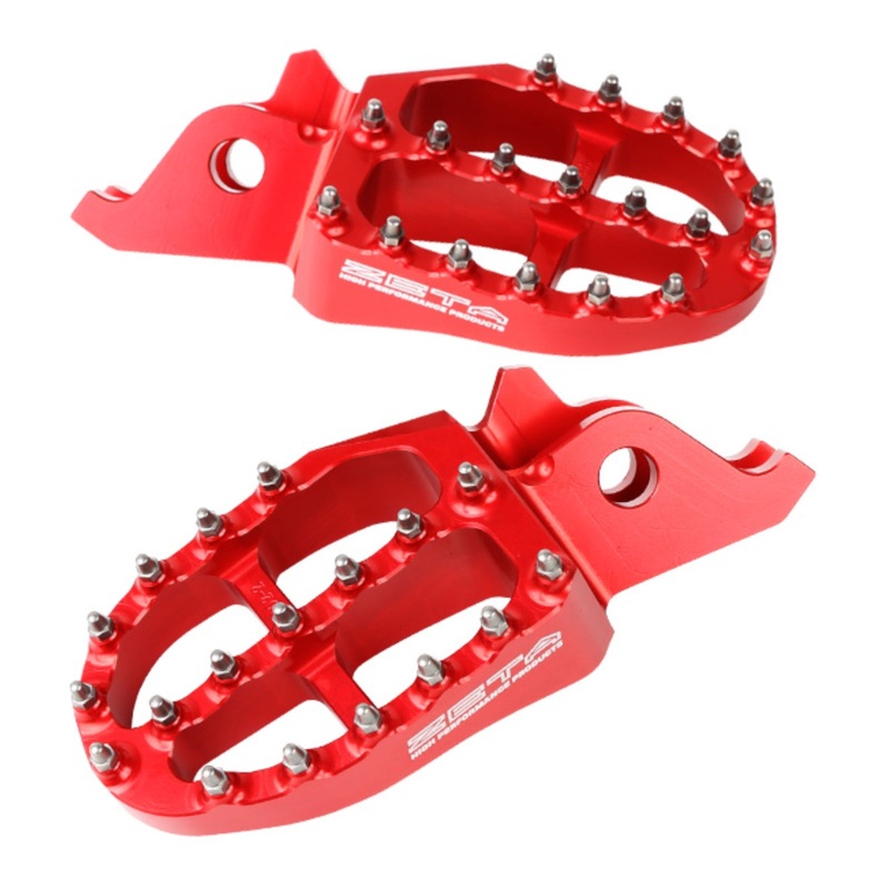Zeta Aluminium Footpegs CRF250-450 / CRF250L M-Rally – Red