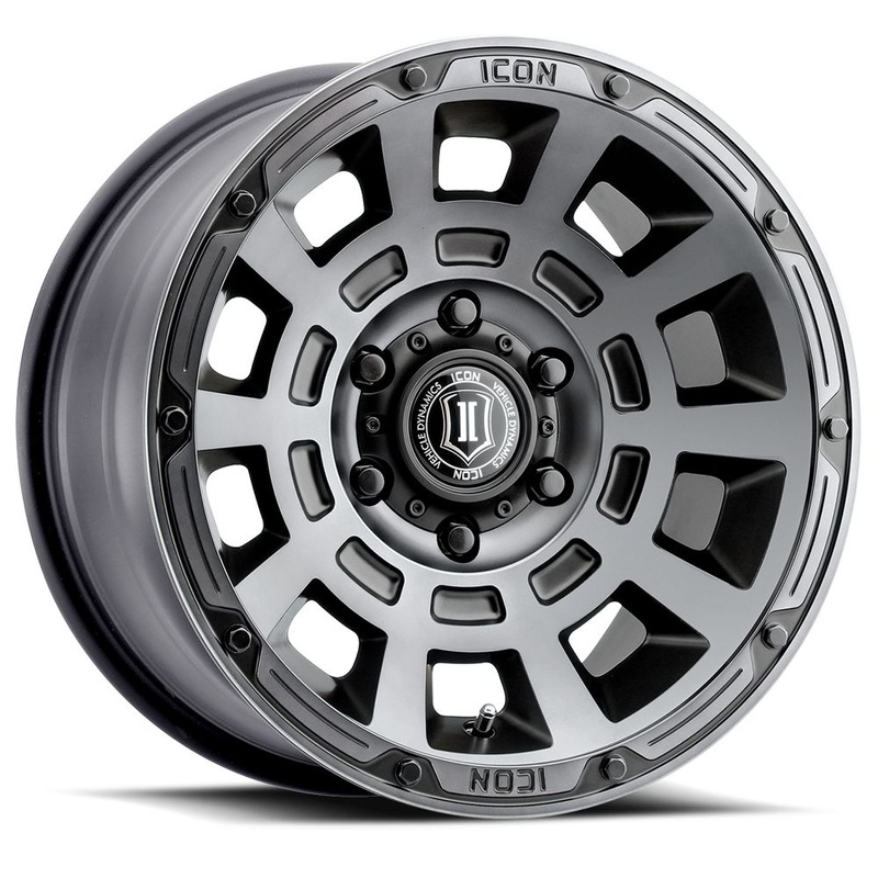 ICON ALLOYS THRUST SMK SAT BLK  17 X 8.5 / 6 X 5.5 / 25 MM / 5.75 BS