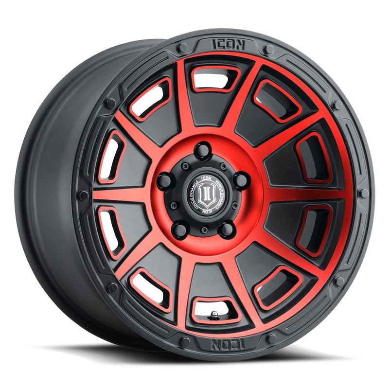 ICON ALLOYS VICTORY SAT BLK RED  17 X 8.5 / 6X5.5 / 0MM / 4.75 BS