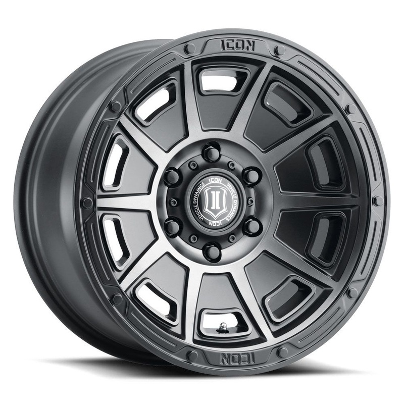 ICON ALLOYS VICTORY SMK SAT BLACK  17 X 8.5 / 6X5.5 / 0MM / 4.75 BS