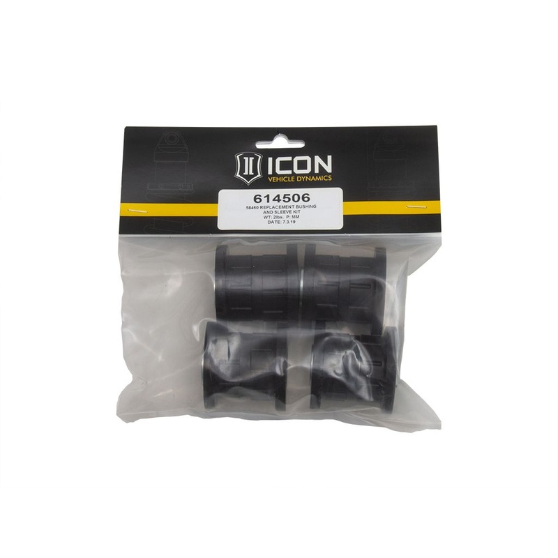 ICON Upper Control Arm Part Numbers 58460 and 58460DJ, Replacement Bushing & Sleeve Kit