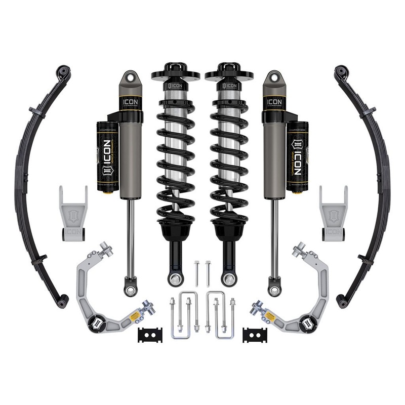 ICON 2021-2023 Ford F-150 Tremor, 2.5-3 Lift, Stage 2 Suspension System, Billet UCA w/ Leaf Packs