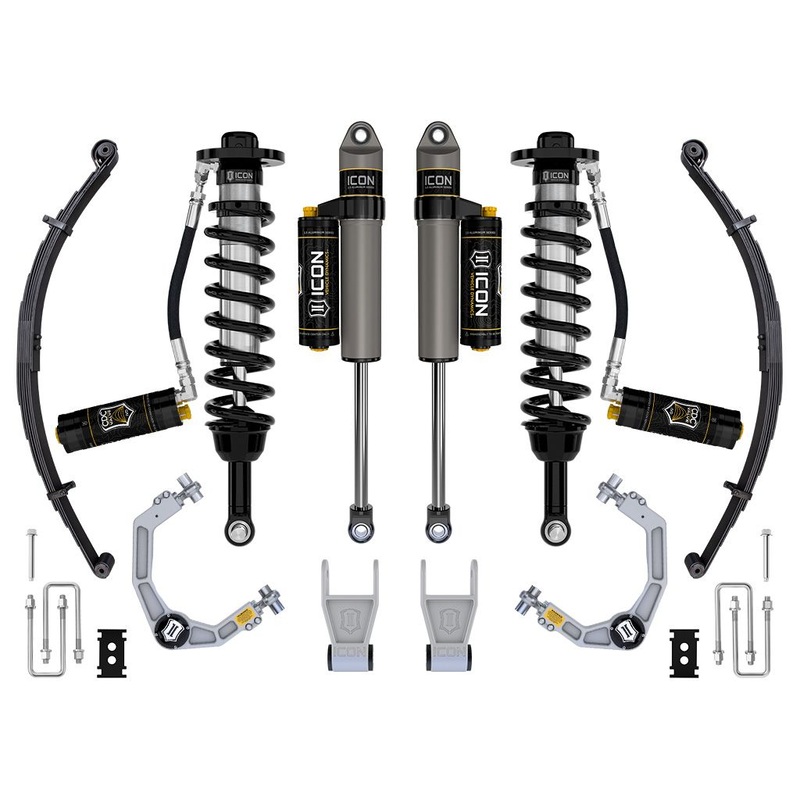 ICON 2021-2023 Ford F-150 Tremor, 2.5-3 Lift, Stage 4 Suspension System, Billet UCA w/ Leaf Packs