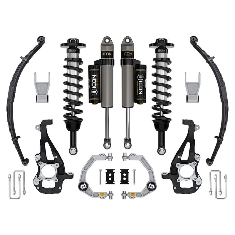 ICON 2021-2023 Ford F-150 4WD, 3.5-4.5 Lift, Stage 2 Suspension System, Billet UCA w/ Leaf Packs