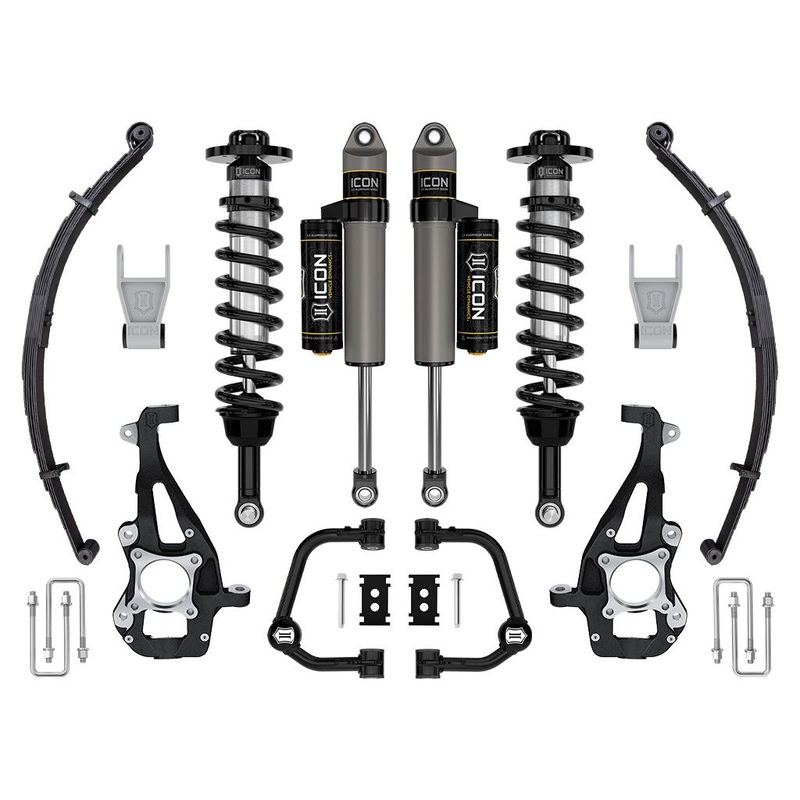 ICON 2021-2023 Ford F-150 4WD, 3.5-4.5 Lift, Stage 2 Suspension System, Tubular UCA w/ Leaf Packs