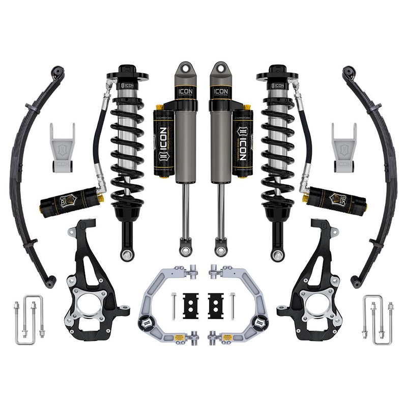 ICON 2021-2023 Ford F-150 4WD, 3.5-4.5 Lift, Stage 4 Suspension System, Billet UCA w/ Leaf Packs