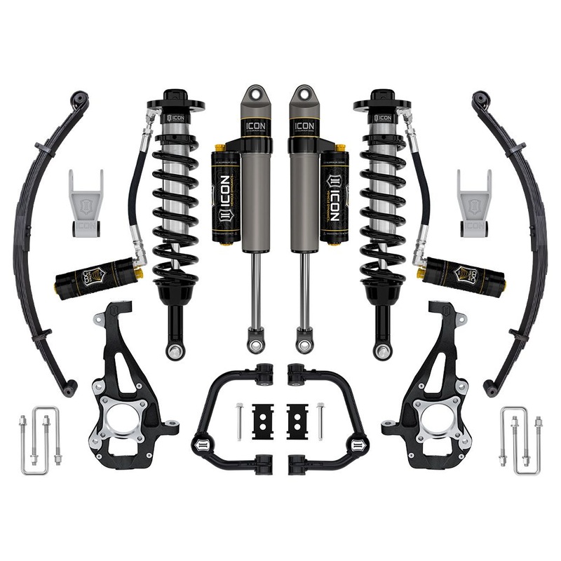 ICON 2021-2023 Ford F-150 4WD, 3.5-4.5 Lift, Stage 4 Suspension System, Tubular UCA w/ Leaf Packs
