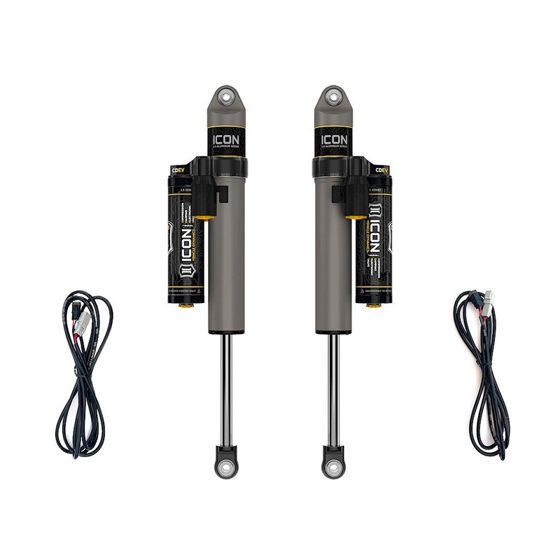 ICON 2018-2023 Jeep Wrangler JL, 2.5 Lift, Rear, V.S. 2.5 Aluminum Series Shock Absorbers, Piggyback Reservoir w/ CDEV, Pair