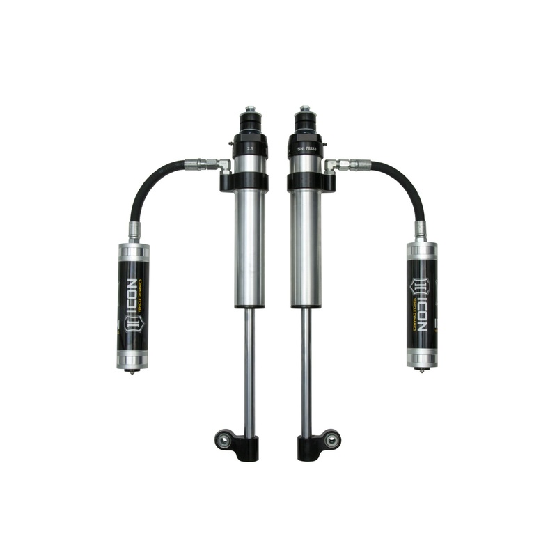 ICON 2005-2023 Toyota Tacoma, Rear, 2.5 Aluminum Series RXT Remote Reservoir Shocks, Pair